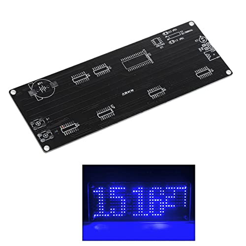 Kompaktes DIY Digital LED Uhr Kit, 5V Patch Digital Lattice Elektronisches DIY Uhr Kit in Acryloptik mit Temperaturabfrage von Lazmin
