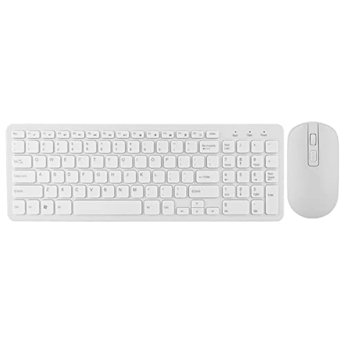 Lazmin 2,4 G Wireless Multimedia-Tastatur und optische Maus Set, 108 Tasten Gaming Keyboard Mouse Combo-Kit für 7/8/10/XP/Vosta und höher(Weiß) von Lazmin