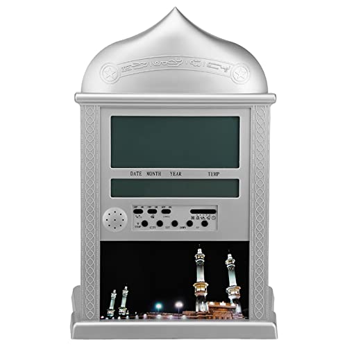 Lazmin Gebetsuhr, moslemisches islamisches Gebet, das Azan Athan Alarm Wall Clock Silver mit Stift betet von Lazmin