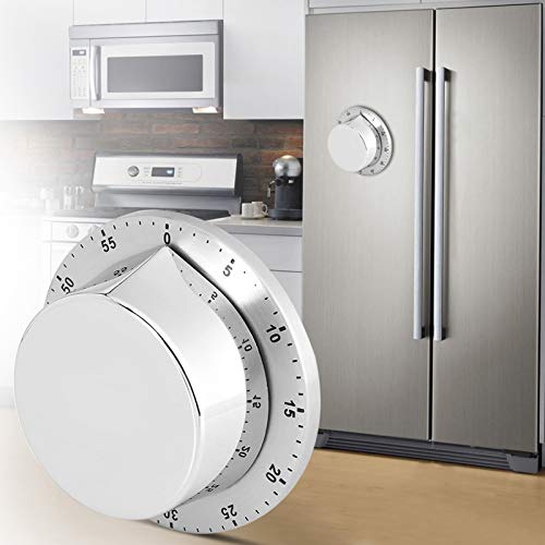 Mechanischer Timer, magnetisch, für die Küche, zum Kochen, Werkzeug mit magnetischem Boden, Countdown-Timer für das Kochen im Ofen (weiß) von Lazmin112