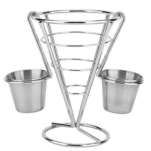 Pommes Frites Halter Ständer, Chip Ständer Halter Snacks Pommes Frites Display Rack Pommes Frites Körbe(Doppelte Tasse) von Lazmin