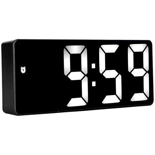 Digitale Uhr, 12 oder 24 Stunden Umwandlung LED-Wecker Einstellbare Helligkeit 2 Power-Modi USB-Spiegel Digitaler Schreibtisch Moderne Uhr für Wohnzimmer Schlafzimmer Nachttisch von Lazmin112