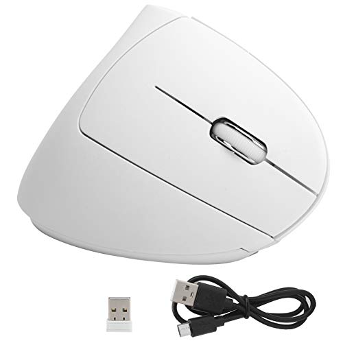 Drahtlose Maus, vertikale Maus USB Wireless Office Gaming Wiederaufladbares Computerzubehör, ergonomische Maus reduziert die Belastung des Handgelenks, für Laptop, PC(H1Vertical weiße Maus) von Lazmin112