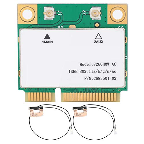 Drahtlose Netzwerkkarte, 2,4 G / 5 G Gigabit Dual Band 802.11AC -PCI-E-WLAN-Karte, Bluetooth 4,2 + 2-Antenne, Unterstützung für maximale Geschwindigkeit 867 Mbit/s von Lazmin112