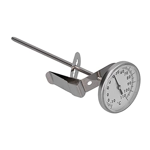 Lazmin112 Edelstahl-Milch-Tee-Thermometer, Kaffee-Thermometer, Küchenthermometer, -10°C-110°C, Batterielos, Analog, Klassisch, Silber von Lazmin112