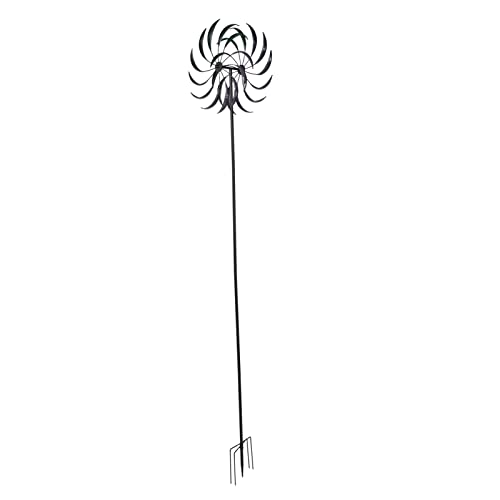 Garten-Windspinner Doppelschicht-Metall-Windmühlen, Metall-Windmühlen-Gartendekorations-Spinner mit Erdspieß für Außenhof-Terrasse-Rasen-Garten-Idee von Lazmin112