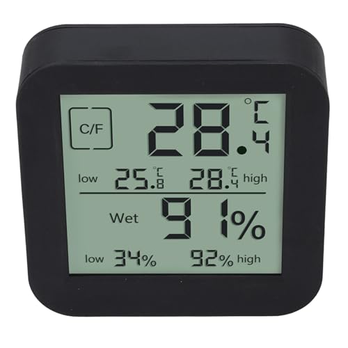 Innenthermometer -Luftfeuchtigkeitsmessgerät, Doppelseitiges LCD -Display Thermometer Hygrometer Timer Genauer Mehrzweck für die Küche (BLACK) von Lazmin112