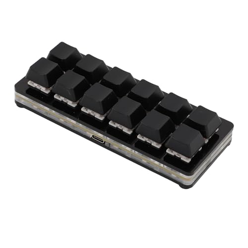 Lazmin112 12-Tasten-RGB-Mechanische Gaming-Tastatur, USB-Typ-C-Kabel, Programmierbare Hot-Swap-Tastatur mit Speicherfunktion, für PC Universal (Black) von Lazmin112