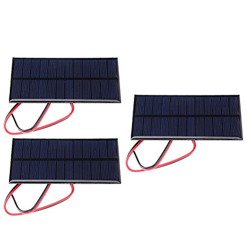 Lazmin112 3 STÜCK DC 6V 1W Solarpanel-Zellen-Leistungs Modul Poly Kristallines Silzium MIT 30 Cm Kabel, Ideal für Solar-Rasen Leuchten, und Mehr von Lazmin112