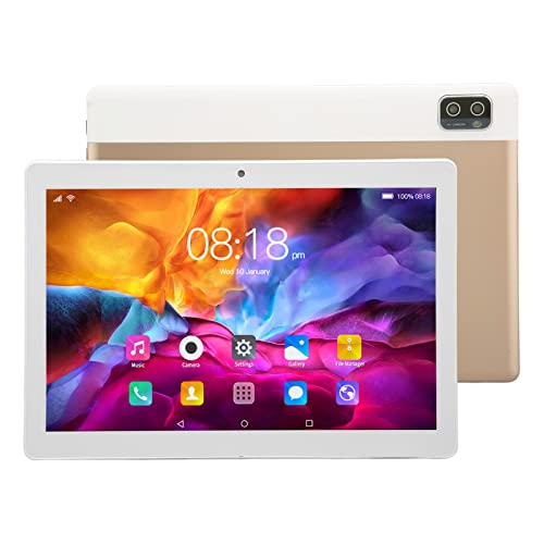 Lazmin112 5G WiFi Tablet, 10,1-Zoll-IPS-Display-Tablet, 6 GB 128 GB 8800 MAh Akku mit Großer Kapazität MT6592 10 Kerne Silber Tablet für Android 12 für Filme Videos Spiele 100 Bis 240 V von Lazmin112