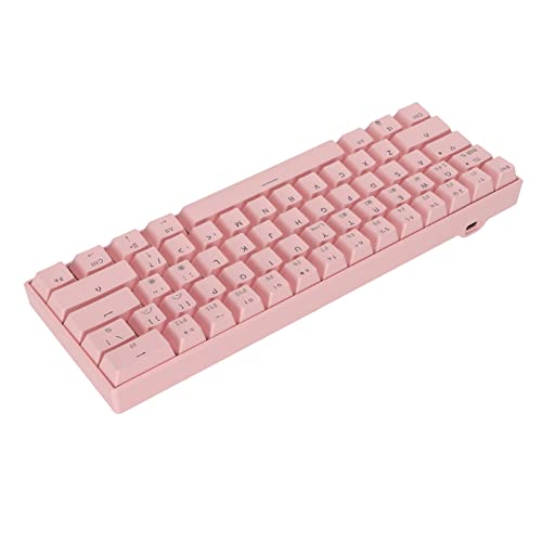 Lazmin112 61 Tasten RGB Mechanische Tastatur, RGB Hintergrundbeleuchtung Mehrere Leuchtmodi Ergonomisches Design 1800 MAh Akku Kabellose Tastatur mit Kabelunterstützung (Brauner Schalter) von Lazmin112