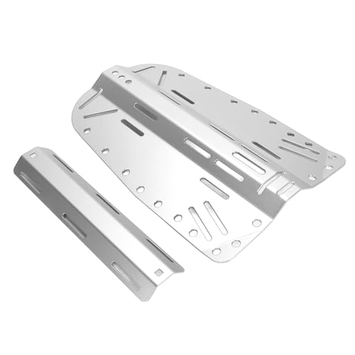 Lazmin112 Aluminium Leichte Taucher -Rückplatte für die Verwendung von Einzel-/Doppelflaschen Im Ozean- und Abenteuertauchen (Silver) von Lazmin112