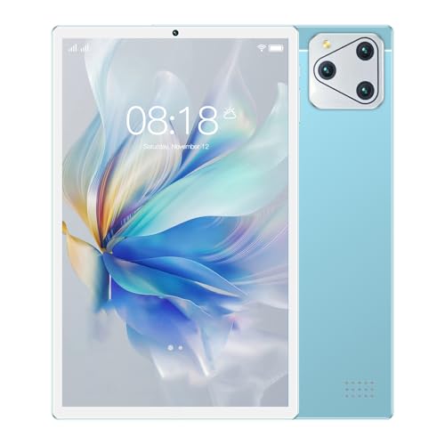 Lazmin112 Android 14 Tablet, 10 Zoll Tablet mit 6 GB RAM 128 GB ROM, MT6735 Octa Core CPU, 8 MP 20 MP Dual-Kamera, 8000 MAh Akku, Smart Call Tablet für Android 14 (Blue) von Lazmin112