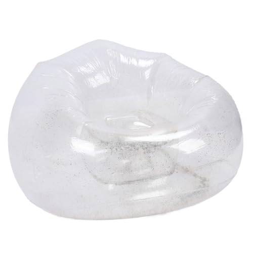 Lazmin112 Aufblasbarer Stuhl, Aufblasbarer Sofa -Stuhl Platz Sparen Bequeme Starke Starke Unterstützung Transparent Entspannung für den Innenraum Im Freien (Silver) von Lazmin112