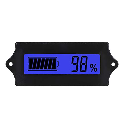 Lazmin112 Batteriemonitor, LCD Digitale Baditale Baditale-astungsanzeige, GY-6G Spannungsmesser Voltmeter MIT Lichtalarm, Wasserdichte Oberfläche, Visuellle Anzege, 12-84 V (blaues Licht) von Lazmin112