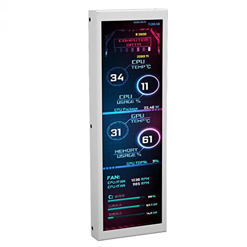 Lazmin112 Computer-Temperaturmonitor, 7,9-Zoll-IPS-60-Hz-PC-Temperatur-CPU-GPU-RAM-Display, Sekundärer PC-Gesusebildschirm, Anpassbarer-Themen-Eduor, Für Raspi, Fürs, Gewinn von Lazmin112