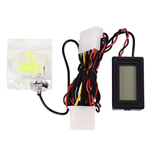 Lazmin112 Computer Wasserkühlsystem Kit, PC 3 WEGE DURCHFLUSSMESSER Digitales Thermometer MIT Zwei Anschlüssen, Hochwertig und Langlebig von Lazmin112