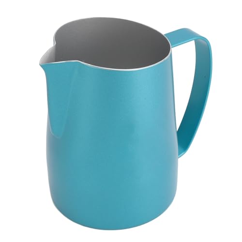 Lazmin112 Edelstahl Milchschaumkrug, Einfache Reinigung Professioneller 450 Ml Tragbarer Milch -Kaufbecher -Exquisit für Latte für die Schaummilch (blinkt blau) von Lazmin112