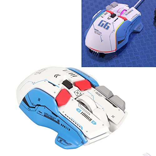 Lazmin112 Gaming-Maus, Makroprogrammierbare 10-Tasten-Gaming-Mäuse mit Kabel, 13 RGB-Beleuchtungsmodi, Einstellbare DPI-Geschwindigkeit, PC-Gaming-Maus 12800 DPI (Weiss) von Lazmin112