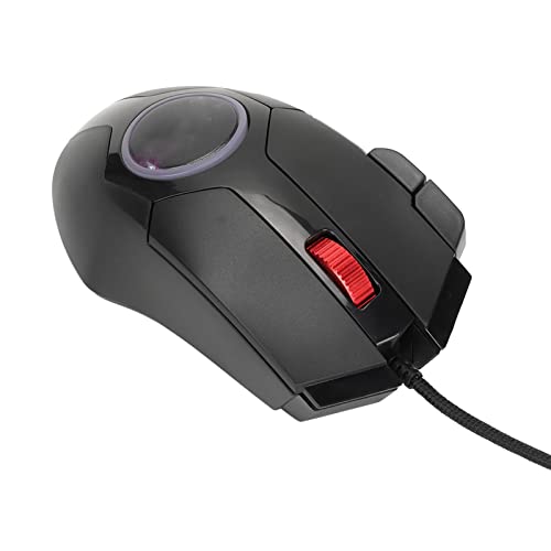 Lazmin112 Gaming-Maus, Verkabelt, 8 Tasten, RGB-Festzelt, 6 Regulierbare DPI, Gebogene, Ergonomische Verknüpfung, Keine Notwendigkeit, MultifungionStasten-Computermaus für PC-Schicht Zu Zu auf (BLACK) von Lazmin112