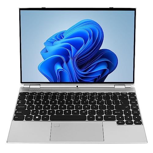 Lazmin112 HD-Laptop-Touch-Display, 16 GB DDR4 RAM Tablet-Laptop mit Fingerabdruck-Lesefunktion, Quad-Core-Tablet-Laptop mit RGB-Hintergrundbeleuchtung für Büroreisen (16 GB + 512 GB von Lazmin112