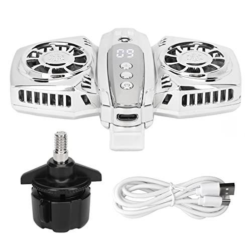 Lazmin112 Handy-Kühler, Dual-Core-Halbleiter-Hand-Kühler-MIT-Temperaturregel und Zwei Leistungsstarken Kühlchips für Live-Streaming (SILVER) von Lazmin112