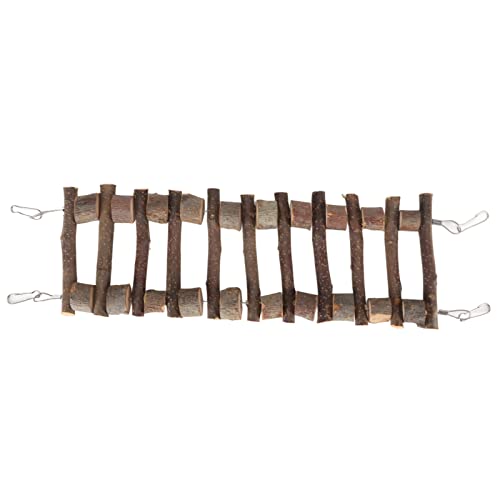 Lazmin112 Holzleiterbrücke für Papagei Chinchilla, Langlebiges Kletternschwungspielzeug für Hamster, Vogelweichleiter (40cm) von Lazmin112