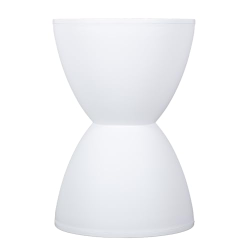 Lazmin112 Hourglasshocker -Dekoration, Runde Robuste Endtisch -Sandglas Hocker Glättungsflächen Moderner Stil für den Heimgebrauch (White) von Lazmin112