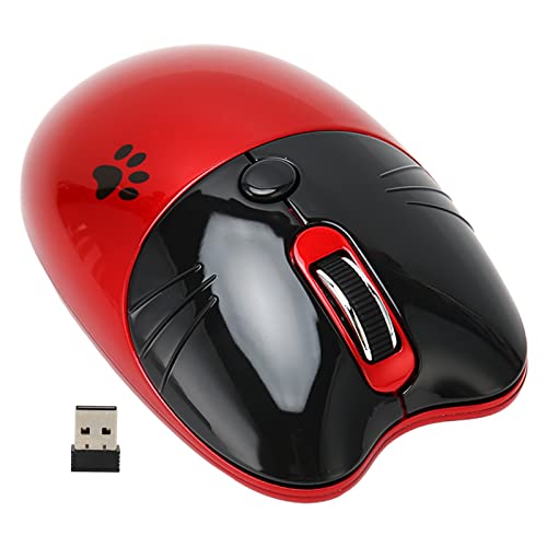 Lazmin112 Kabellose Bluetooth-Maus, BT5.1 2,4 GHz Silent Click Optische Maus, Einstellbare DPI Auto-Sleep-Laptop-Maus, für Mädchen, die Familie, Schule, Café Arbeiten (Rot) von Lazmin112