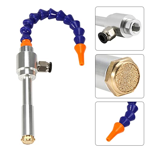 Lazmin112 Kalte Luftkühlpistole, 130 Mm Mini Aluminiumlegierung Wir Kaltlufttrockenkühlpistole MIT Flexibils Rohr Zum Fräsen von Bohrern von Lazmin112