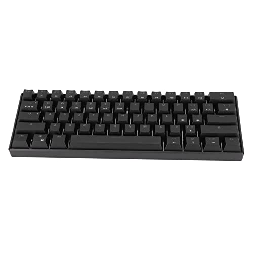 Lazmin112 Mechanische Gaming-Tastatur, 61 Tasten Unterstützen Kabellos Tragbare Ergonomische RGB 3-Modi-Verbindung Kabelgebundene Tastatur Computerzubehör für Heimbüro (Blauer Schalter) von Lazmin112