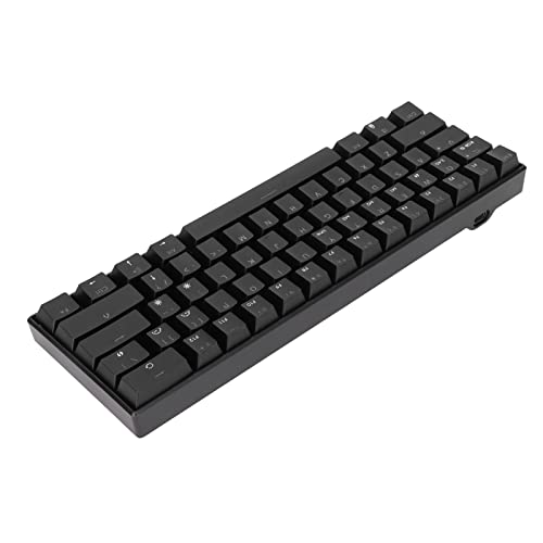 Lazmin112 Mechanische Gaming-Tastatur, 61 Tasten Unterstützen Kabellos Tragbare Ergonomische RGB 3-Modi-Verbindung Kabelgebundene Tastatur Computerzubehör für Heimbüro (Linearer von Lazmin112