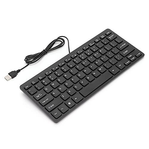 Lazmin112 -Tastatur, Kabelgebundene USB-Tastatur Tragbare 78 Tasten wasserdichte Desktop-Laptop-Tastatur für (Schwarz) von Lazmin112