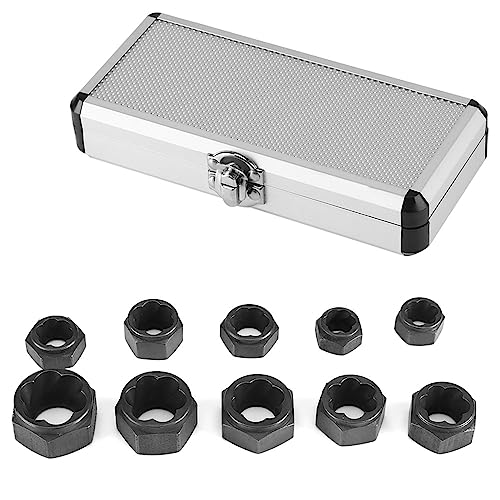 Lazmin112 Muttern-Enferner-Kit, 10-Teelige Setze Zumlernen Bederdigter Schrubenmuttern-Schrubenentferner, Gewindewerkzug-Kit, Harte Legierung, Starke Festigkeit und Lange Haltbarkeit von Lazmin112