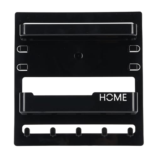 Lazmin112 Nachteile des Nachthändlers, Organizer mit Haken für Abgelegene Mobiltelefone- Platz Sparter Wandregal für Schlafsaalzimmer oder Büro, Plastik, 9,4x9.1x2.1in (Black) von Lazmin112