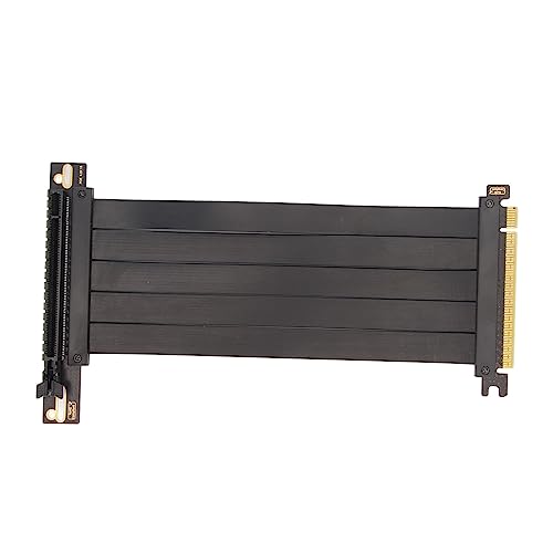 Lazmin112 PCIE 4.0 X16 Riser-Kabel, Flexibler Hochgeschwindigkeits-Extender-Karten-Erweiterungsanschluss, 90-Grad-GPU-Verlängerungskabel, für GPU der RRTX 40, für RX 7000, für RDNA 3 GPU (Schwarz) von Lazmin112