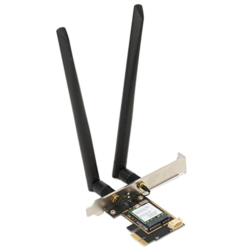 PCIe-WLAN-Karte, Bluetooth 5.2, 2,4 GHz 5 GHz Dualband-Wireless-Netzwerkkartenadapter, MU MIMO, Bis zu 1800 Mbit/s, Dual-Antenne, für Win10/11 Linux Desktop von Lazmin112
