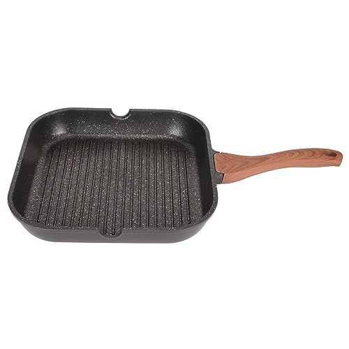 Lazmin112 Premium -Aluminium -Induktion Square Frying Pan für Gleichmäßig Gekochte Steaks, Langlebige Nicht Stickende Bratpfanne für den Heimgebrauch (L) von Lazmin112