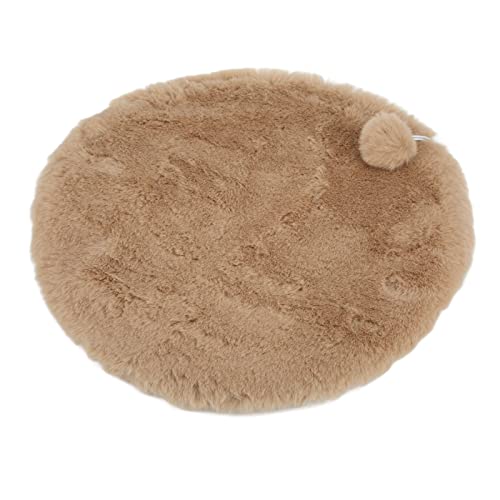 Lazmin112 Runde Haustierschlafmatte Weich Imitierte Kaninchenwolle Runde Haustierbettmatte mit Kleinem Ball für Innen Im Freien Im Freien (Grey) von Lazmin112