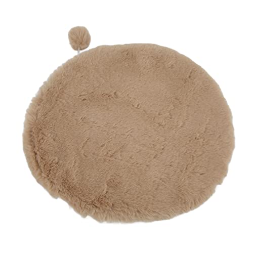Lazmin112 Runde Haustierschlafmatte Weich Imitierte Kaninchenwolle Runde Haustierbettmatte mit Kleinem Ball für Innen Im Freien Im Freien (Grey) von Lazmin112