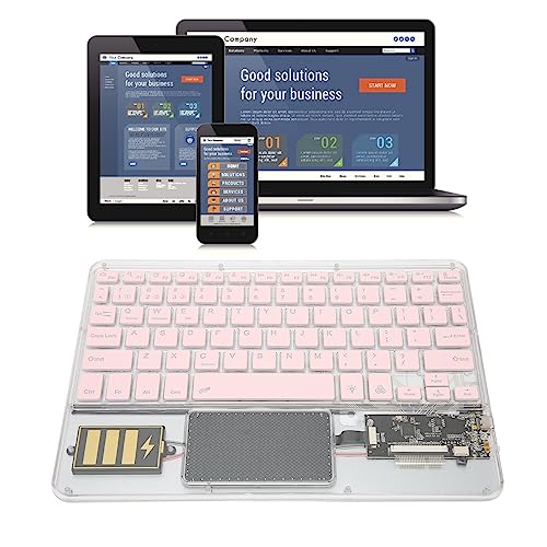 Lazmin112 Tablet-BT-Tastatur, -10 ~ +55 ℃ -BT-Akku-Tastatur mit Wiederaufladbarem Typ-C-500-mAh-Akku, für Android, für IOS, für Windows, One-Touch-Umschaltung für 3 Geräte von Lazmin112