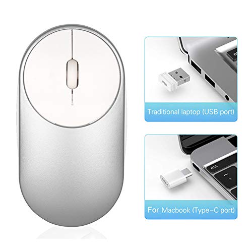 Lazmin112 USB + Typ-C-Maus, 2,4-G-Dual-Empfänger Wireless-Maus Tragbare Optische Rauscharme Wireless-Gemuse MIT Empfängger für/Laptop/PC von Lazmin112