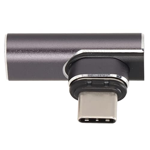 Lazmin112 USB C Magnetischer Adapter, Reversible Design Aluminiumlegierung Aussehen 40 Gbit/s Übertragungsrate Typ C Anschluss für Büro für Handy Laptop Tablet (Gebogene Spitze) von Lazmin112