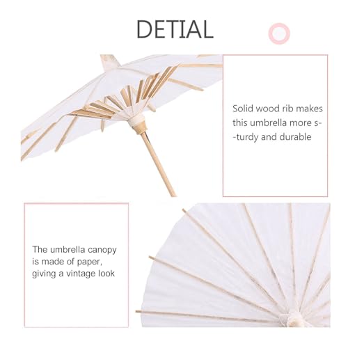 Lazmin112 Weißbuch-Sonnenschirm-Regenschirm, Dekorativer Regenschirm-Sonnenschirm, der Brautpartei-Foto Cosplay Gebauch Hochzeit Ist (40cm Durchmesser) von Lazmin112