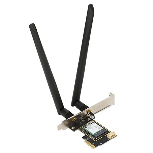 Lazmin112 WiFi 6E AX210NGW PCIE-WLAN-Karte, 2,4 GHz 5 GHz 6 GHz Tri-Band-Wireless-Adapter mit Bluetooth 5.2, Bis zu 5374 Mbit/s, MU MIMO, für Desktop-PC Windows 10/11 von Lazmin112