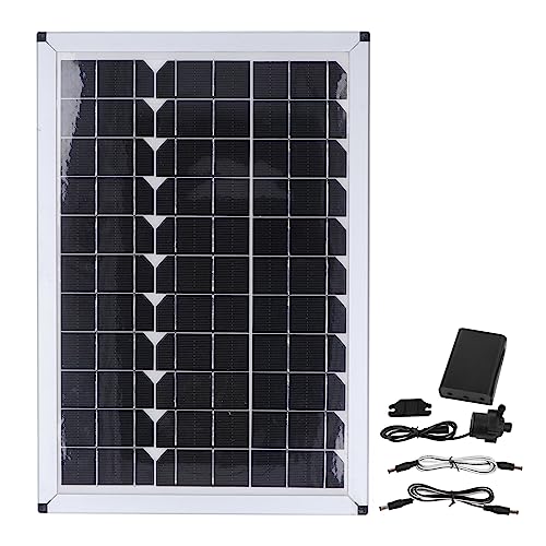 Solar-Wasserpumpe, 20 W, 800 L/h, 12 V, 5 Meter Hub-Solar-Brunnenpumpe, Geräuscharme Tauch-Solar-Brunnenpumpe, für Teiche, Garten, Fischteich, Wasserfall, Hydrokultur von Lazmin112