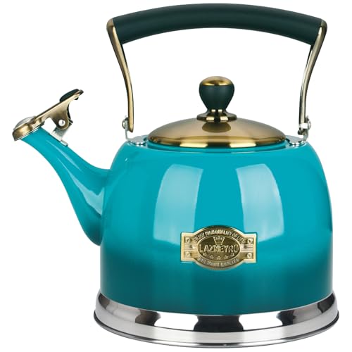 Teekessel aus Edelstahl, Teekanne aus Edelstahl, Teekessel für Herdplatte mit hitzebeständigem ergonomischem Griff, 3 l Teekessel aus Edelstahl, Teekanne aus Edelstahl, Teekessel für Herdplatte mit hitzebeständigem ergonomischem Griff, 3 l von Lazneyru