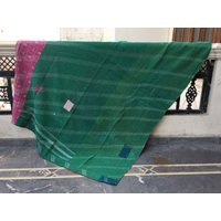 Vintage Kantha Quilt Handgemachter Boho Überwurf Mit Sari von LazuWork