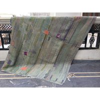 Vintage Kantha Quilt Wendedecke Überwurf Boho Tagesdecke Bettwäsche Quilt, Handgemachter Baumwoll Vintage Kantha Quilt Wendedecke Überwurf Boho Tagesdecke Bettwäsche Quilt, Handgemachter Baumwoll von LazuWork