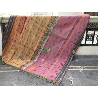 Vintage Kantha Quilts, Patchwork Decke, Werfen Bestickt, Handgemachte Quilt Bettwäsche, Wendedecke von LazuWork